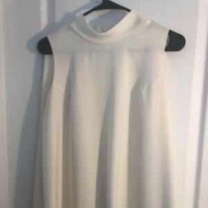 Classic Luxury Designer Lafayette 148 Mock Sleeveless Lined Tunic